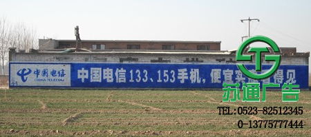墻體廣告制作公司選擇蘇通廣告 0523-82512345 墻體廣告制作公司